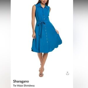 Sharagano Tie Waist Shirtdress Size 10🆕